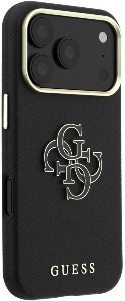 Dėklas Guess Grained & Big Resin Logo do iPhone 18 Pro / 17 Pro juoda