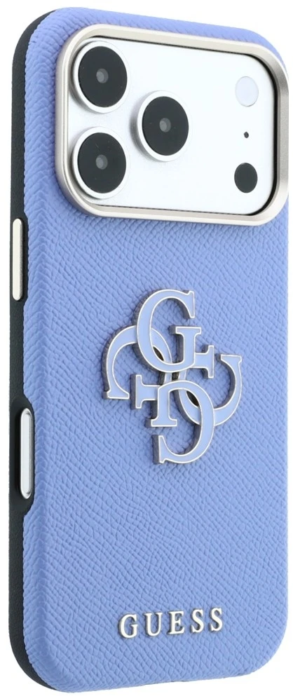 Dėklas Guess Grained & Big Resin Logo do iPhone 18 Pro Max / 17 Pro Max mėlyna