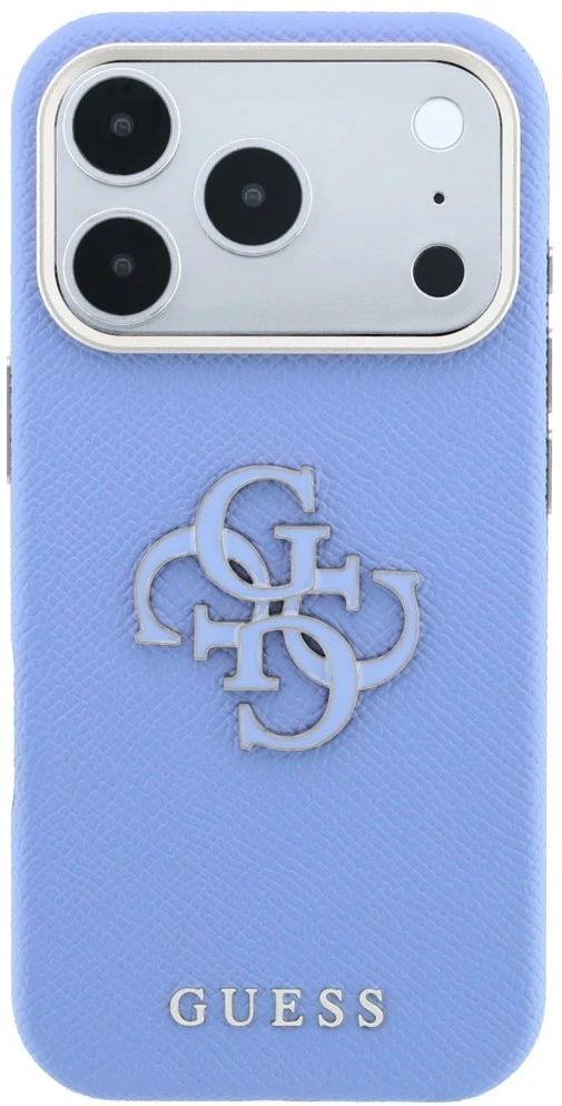 Dėklas Guess Grained & Big Resin Logo do iPhone 18 Pro Max / 17 Pro Max mėlyna