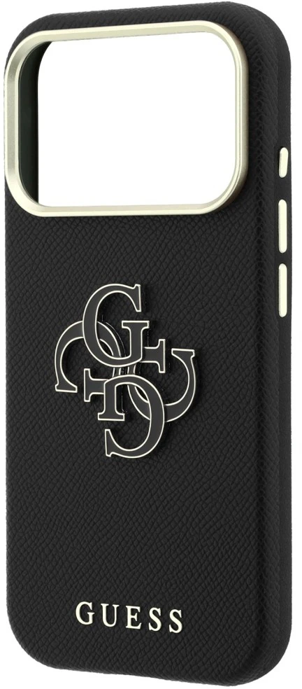 Dėklas Guess Grained & Big Resin Logo do iPhone 18 Pro / 17 Pro juoda