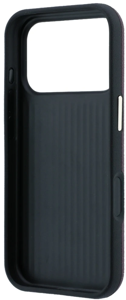 Guess Grained & Big Resin Logo dėklas, skirtas iPhone 18 Pro Max / 17 Pro Max, bordo spalvos