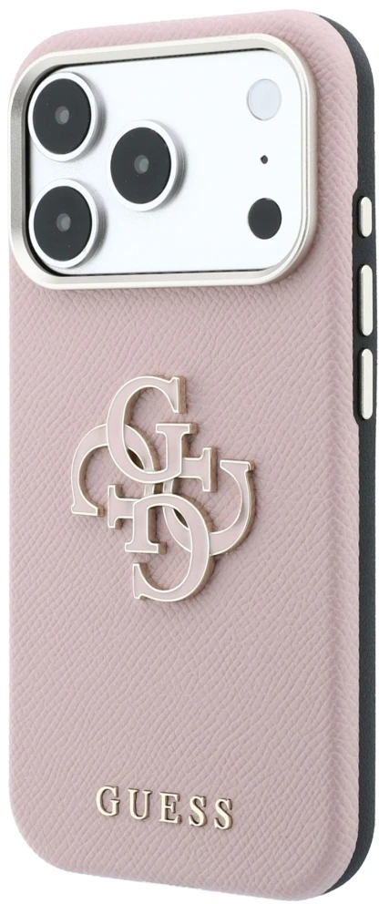 Dėklas Guess Grained & Big Resin Logo do iPhone 18 Pro Max / 17 Pro Max rožinė