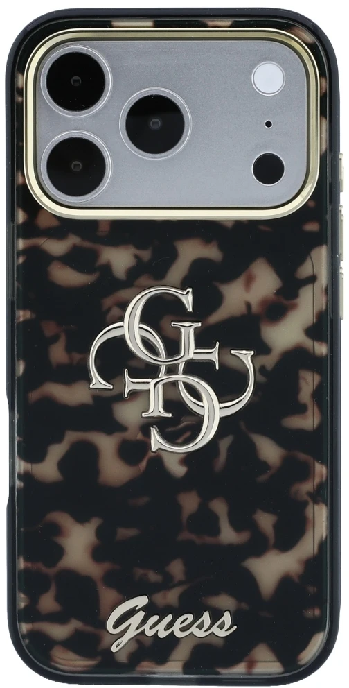 Dėklas Guess IML 4G Script Metal Logo MagSafe Case for iPhone 18 Pro - Burgundy