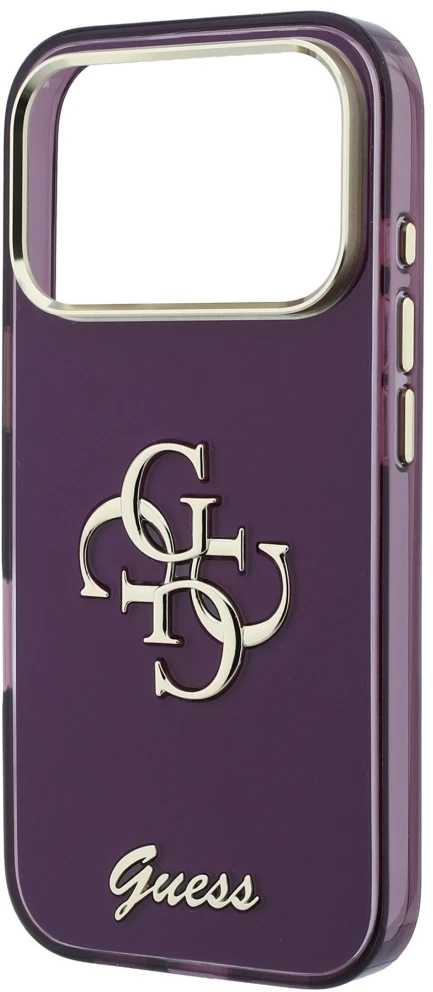 Dėklas Guess IML 4G Script Metal case for iPhone 17 Pro / 18 Pro - burgundy