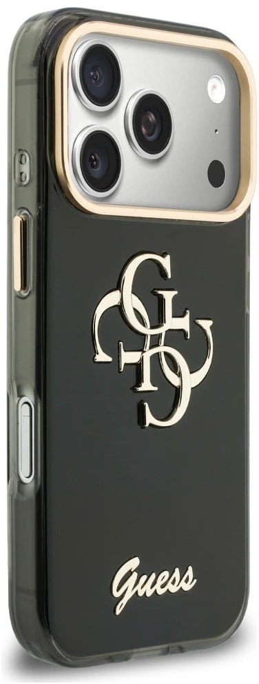 Dėklas Guess IML 4G Script Metal do iPhone 18 Pro Max / 17 Pro Max juoda