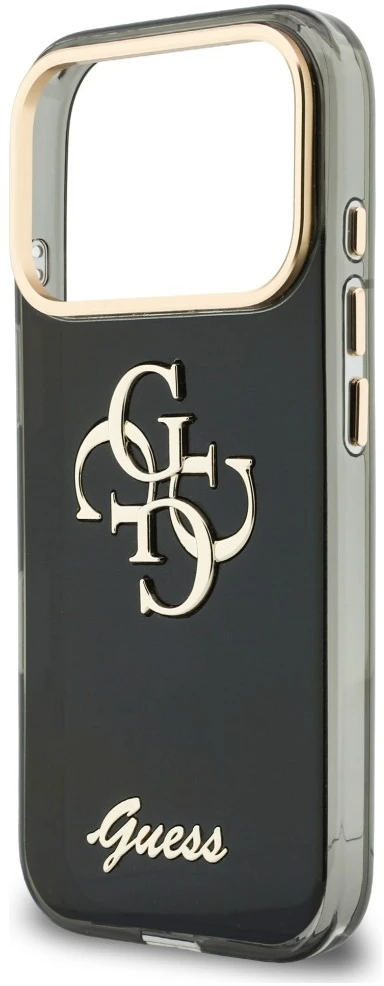 Dėklas Guess IML 4G Script Metal do iPhone 18 Pro / 17 Pro juoda