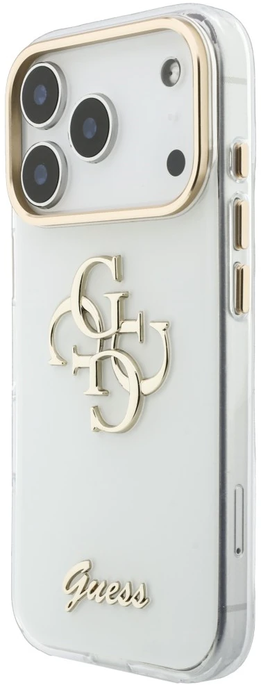 Dėklas Guess IML 4G Script Metal do iPhone 18 Pro / 17 Pro balta