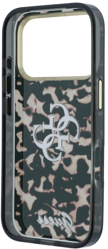 Dėklas Guess IML 4G Script Metal Case for iPhone 17 Pro Max / 18 Pro Max - Juodas and Brown