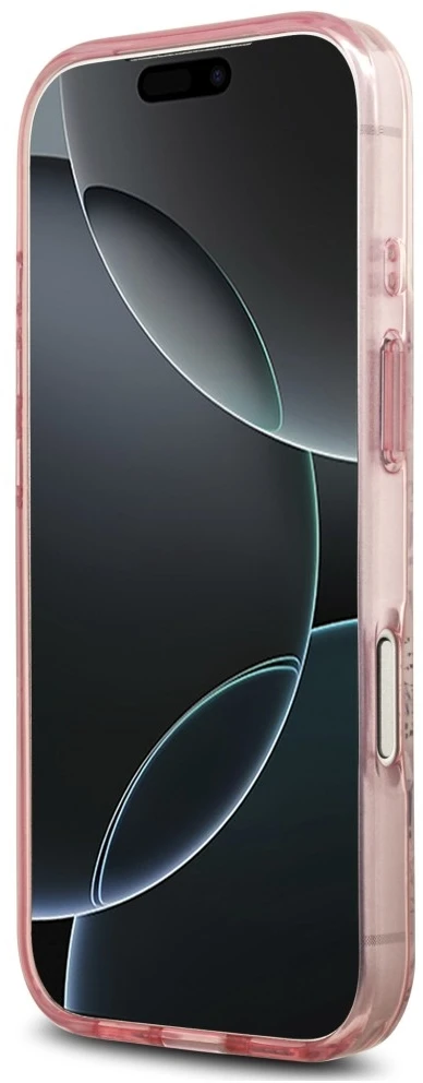 Dėklas Guess IML Flower & Tonal Circle MagSafe do iPhone 18 Pro Max / 17 Pro Max rožinė