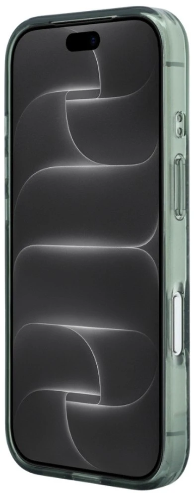 Dėklas Guess IML Flowers Pearl Strap MagSafe skirtas iPhone 18 Pro Max / 17 Pro Max žalias