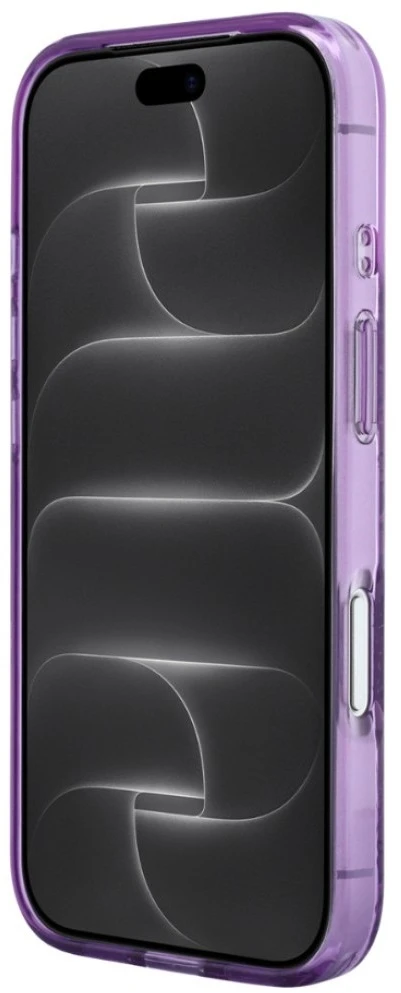 Dėklas Guess IML Flowers Pearl Strap MagSafe skirtas iPhone 18 Pro Max / 17 Pro Max, violetinis
