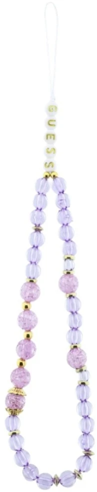 Dėklas Guess IML Flowers Pearl Strap MagSafe skirtas iPhone 18 Pro Max / 17 Pro Max, violetinis