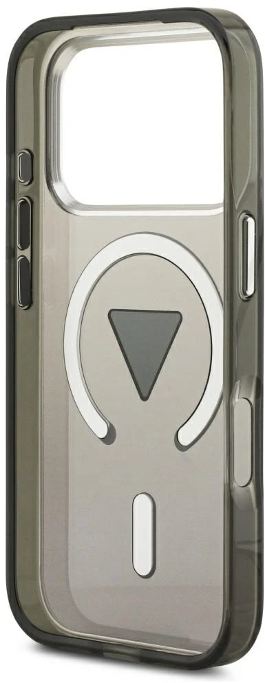 Dėklas Guess IML Gradient Triangle Logo MagSafe do iPhone 18 Pro Max / 17 Pro Max juoda