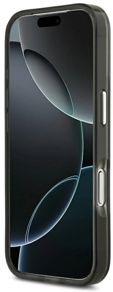 Dėklas Guess IML Gradient Triangle Logo MagSafe do iPhone 18 Pro Max / 17 Pro Max juoda