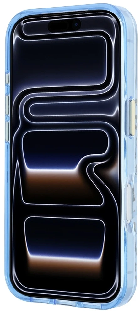 Dėklas Guess IML Leopard Glitter Triangle Logo MagSafe Case for iPhone 17 Pro / 18 Pro - Mėlyna