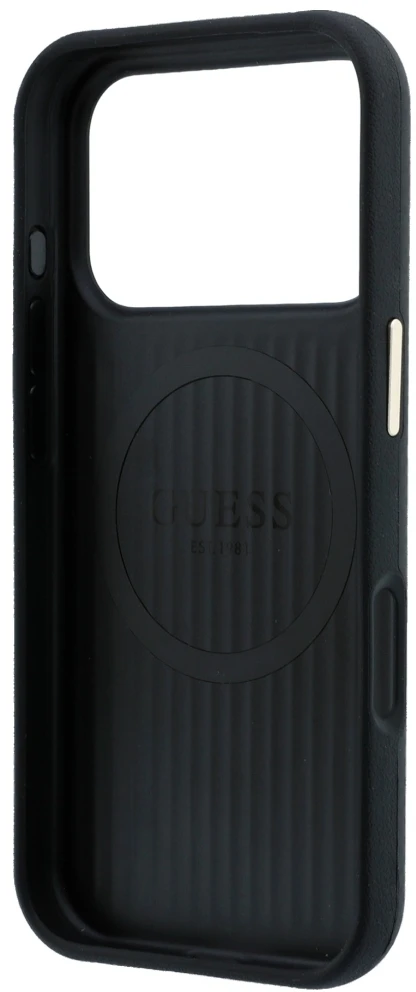 Dėklas Guess Kevlar Triangle Logo MagSafe do iPhone 18 Pro / 17 Pro juoda