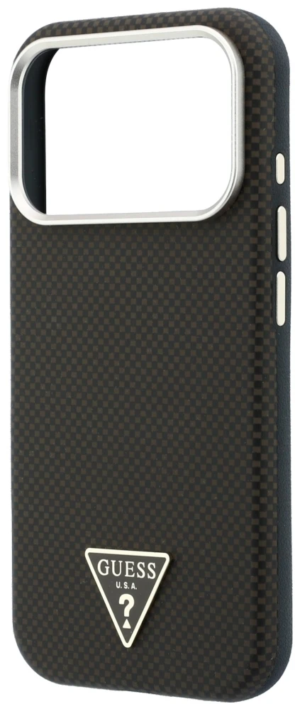 Dėklas Guess Kevlar Triangle Logo MagSafe do iPhone 18 Pro Max / 17 Pro Max ruda