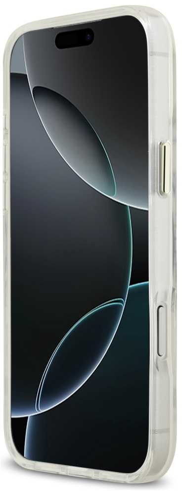 Guess Metal Outline MagSafe dėklas skirtas Apple iPhone 17 Pro Max sidabro spalvos