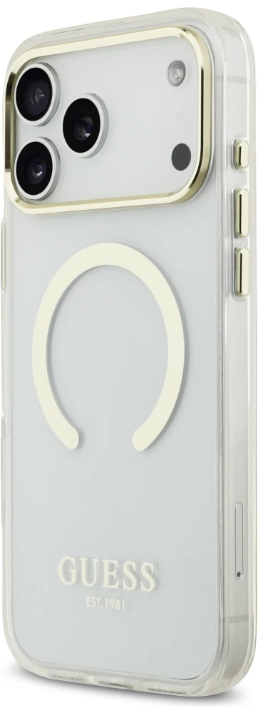 Dėklas Guess Metal Outline MagSafe Case for iPhone 17 Pro Max / 18 Pro Max - Gold