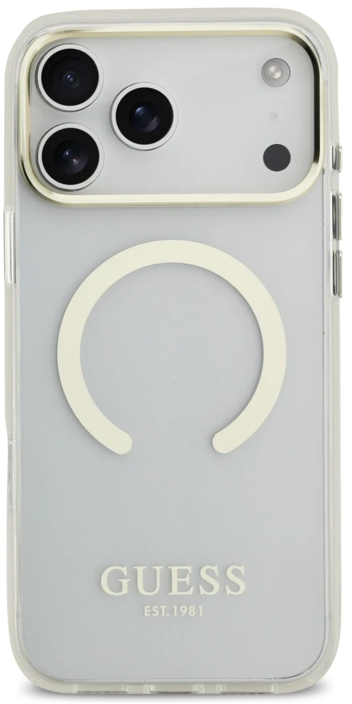 Dėklas Guess Metal Outline MagSafe Case for iPhone 17 Pro Max / 18 Pro Max - Gold