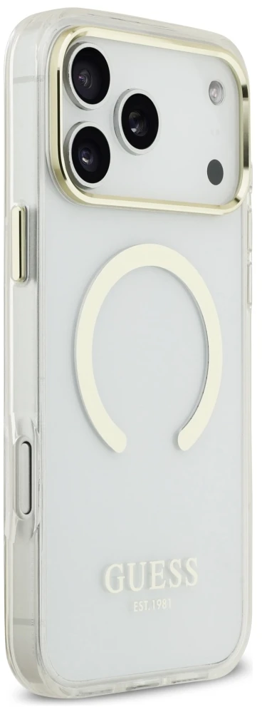 Dėklas Guess Metal Outline MagSafe Case for iPhone 17 Pro Max / 18 Pro Max - Gold