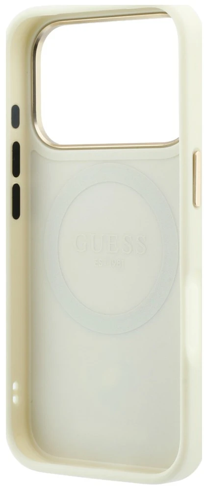 Dėklas Guess Peony 4G Small Logo MagSafe do iPhone 18 Pro Max / 17 Pro Max smėlio spalva