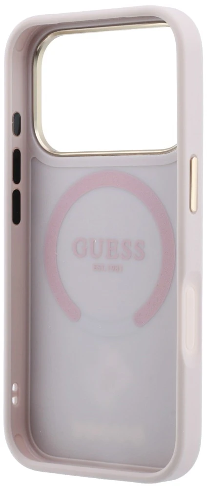 Dėklas Guess Peony 4G Small Logo MagSafe iPhone 18 Pro Max / 17 Pro Max rausvas
