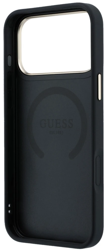 Dėklas Guess Peony 4G Small Logo MagSafe do iPhone 18 Pro Max / 17 Pro Max juoda