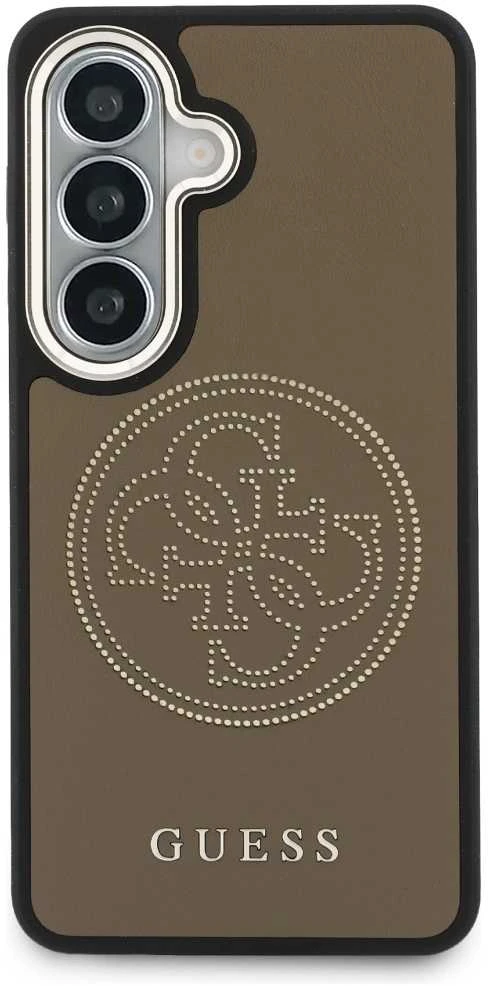Guess PU Perforated 4G Logo Magnetic dėklas skirtas Samsung Galaxy S26 rudos spalvos