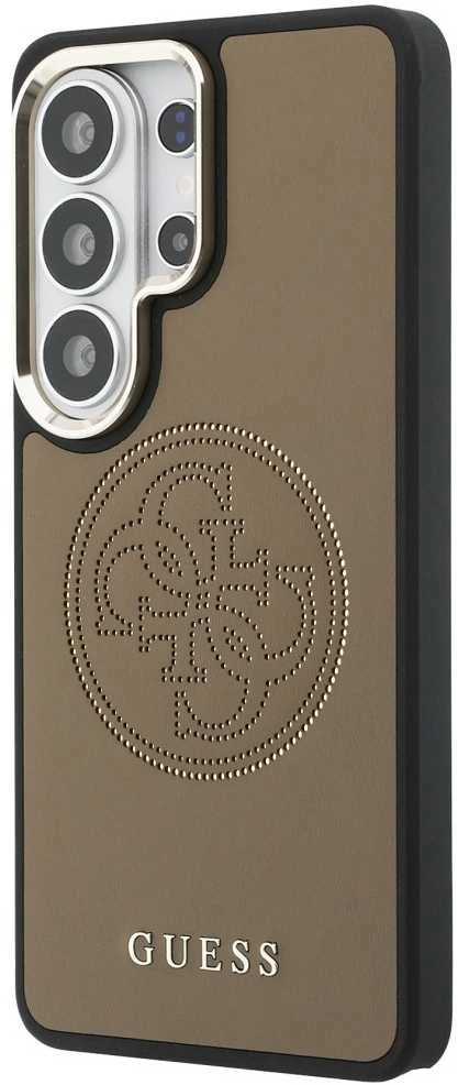 Guess PU Perforated 4G Logo Magnetic dėklas skirtas Samsung Galaxy S26 Ultra rudos spalvos
