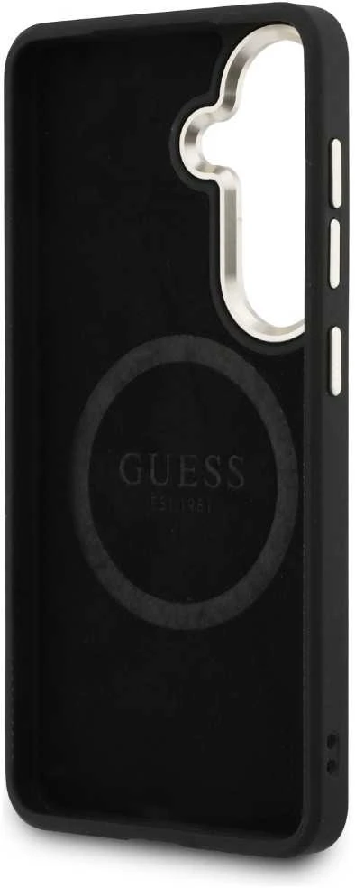 Guess PU Perforated 4G Logo Magnetic dėklas skirtas Samsung Galaxy S26 rudos spalvos