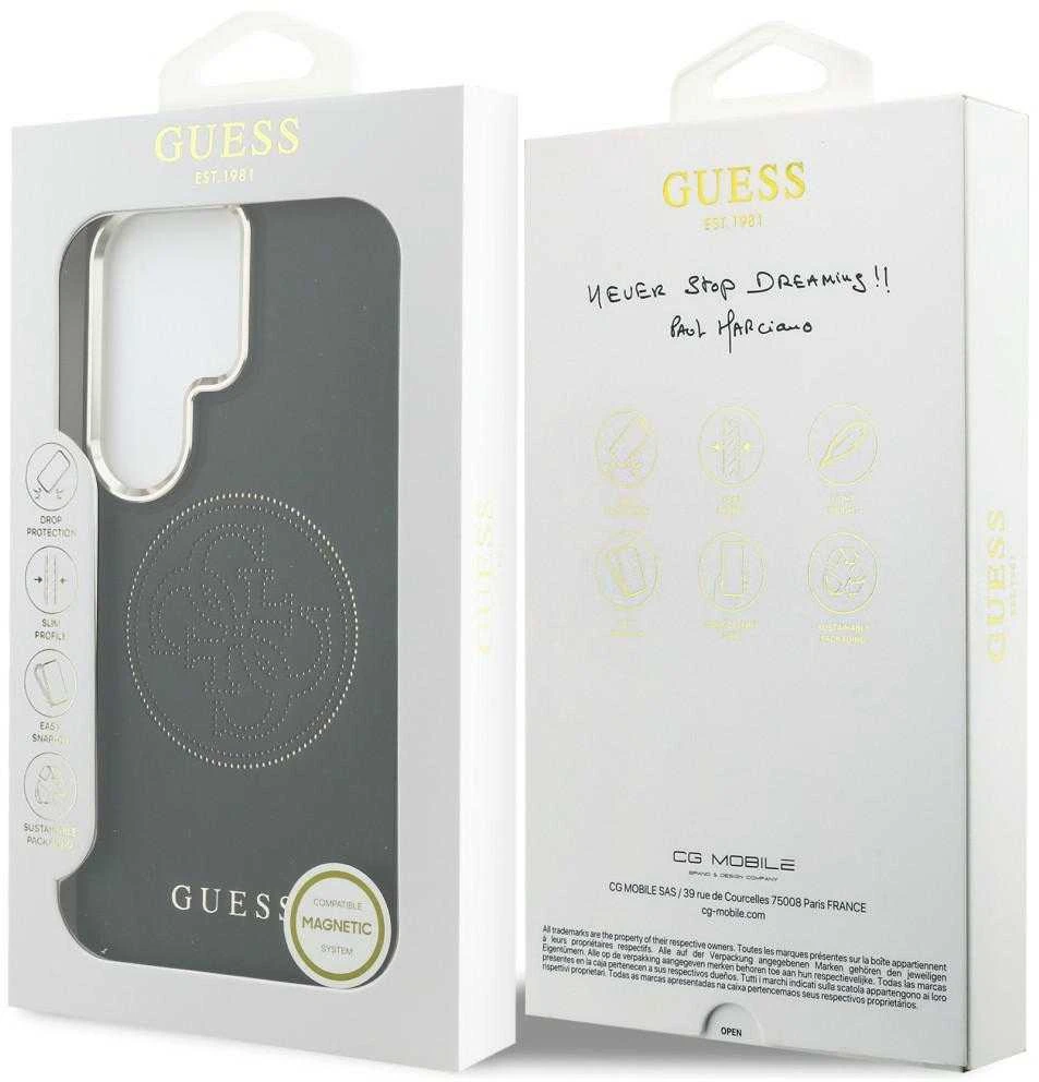 Guess PU Perforated 4G Logo Magnetic dėklas skirtas Samsung Galaxy S26 Ultra juodos spalvos
