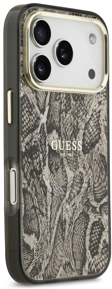 Dėklas Guess Python Pattern MagSafe Case for iPhone 17 Pro Max / 18 Pro Max - Brown