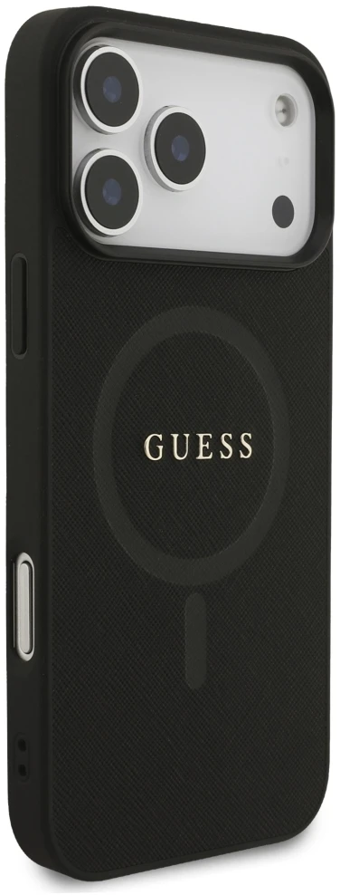 Dėklas Guess Saffiano Classic Logo MagSafe Case for iPhone 17 Pro Max / 18 Pro Max - Juodas