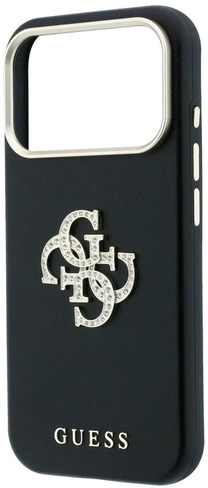 Dėklas Guess Smooth & Big Strass Logo & Strap Case for iPhone 18 Pro Max / 17 Pro Max juodas