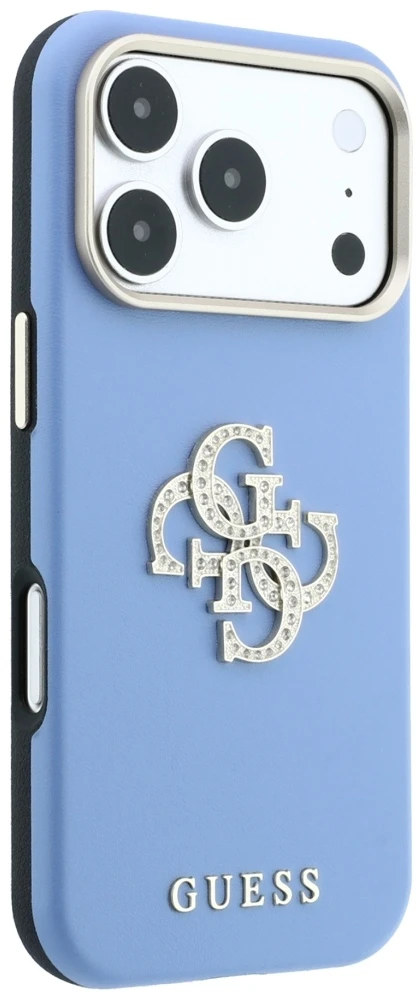 Dėklas Guess Smooth & Big Strass Logo do iPhone 18 Pro Max / 17 Pro Max mėlyna
