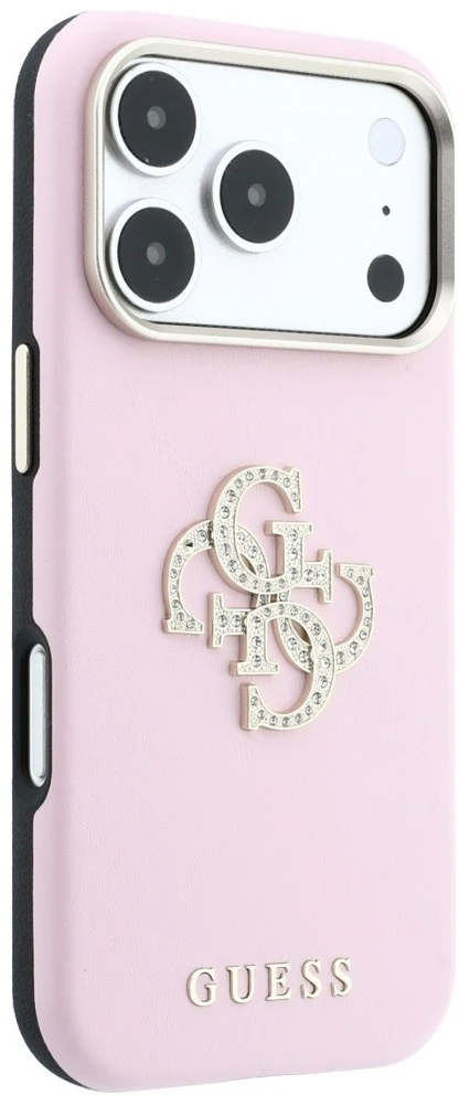 Dėklas Guess Smooth & Big Strass Logo do iPhone 18 Pro / 17 Pro rožinė
