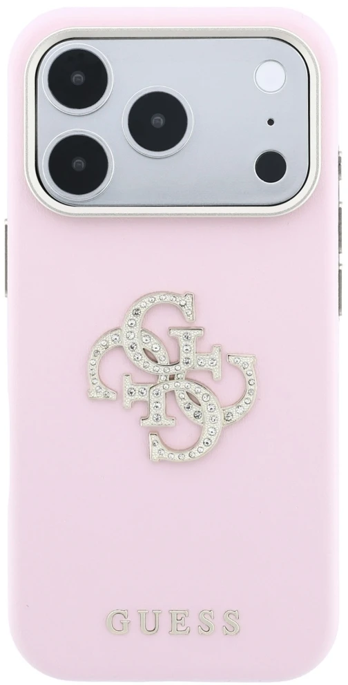 Dėklas Guess Smooth & Big Strass Logo do iPhone 18 Pro Max / 17 Pro Max rožinė