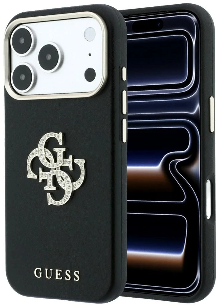 Dėklas Guess Smooth & Big Strass Logo do iPhone 18 Pro / 17 Pro juoda