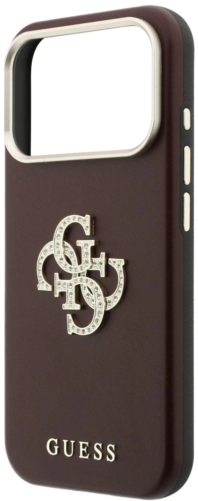 Dėklas Guess Smooth & Big Strass Logo case for iPhone 18 Pro / 17 Pro - burgundy
