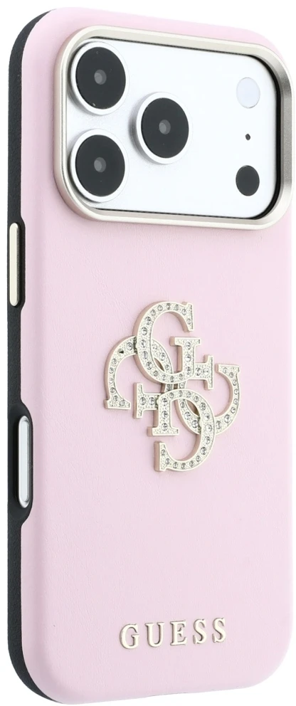 Dėklas Guess Smooth & Big Strass Logo do iPhone 18 Pro Max / 17 Pro Max rožinė