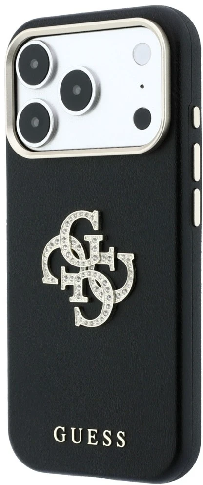 Dėklas Guess Smooth & Big Strass Logo do iPhone 18 Pro / 17 Pro juoda