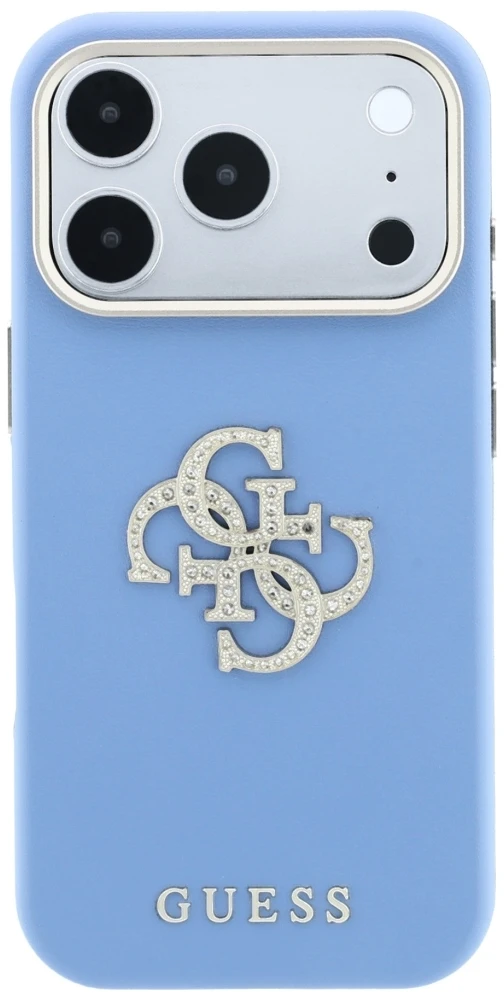 Dėklas Guess Smooth & Big Strass Logo do iPhone 18 Pro Max / 17 Pro Max mėlyna