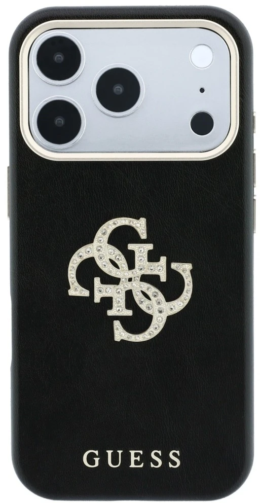 Dėklas Guess Smooth & Big Strass Logo do iPhone 18 Pro / 17 Pro juoda
