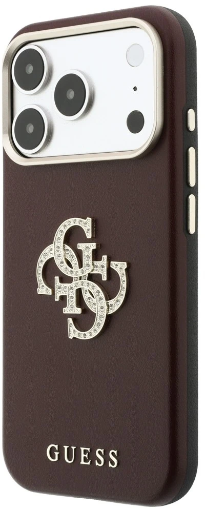 Dėklas Guess Smooth & Big Strass Logo case for iPhone 18 Pro Max / 17 Pro Max - burgundy