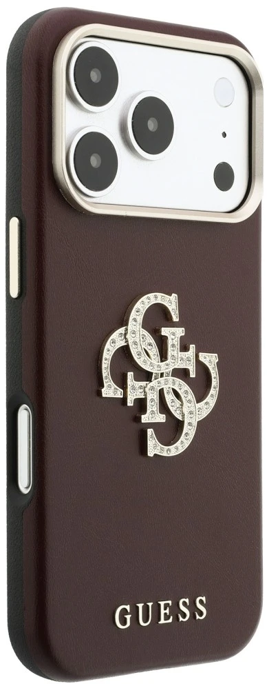 Dėklas Guess Smooth & Big Strass Logo case for iPhone 18 Pro Max / 17 Pro Max - burgundy