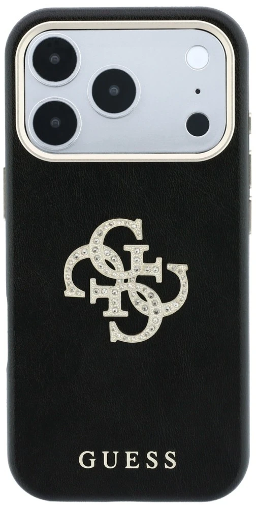 Dėklas Guess Smooth & Big Strass Logo & Strap Case for iPhone 18 Pro Max / 17 Pro Max juodas