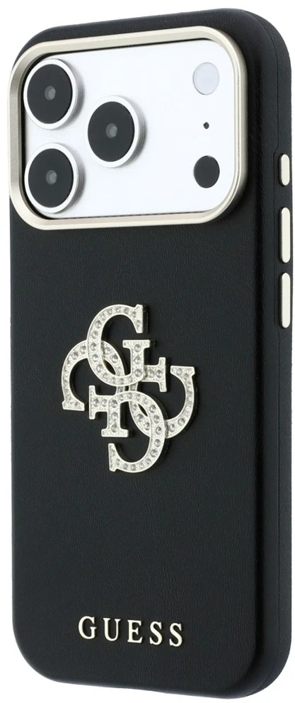 Dėklas Guess Smooth & Big Strass Logo & Strap Case for iPhone 18 Pro Max / 17 Pro Max juodas