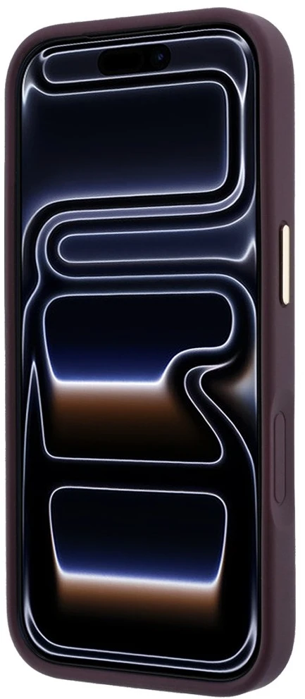 Dėklas Guess Stripe Peony 4G Logo MagSafe do iPhone 18 Pro Max / 17 Pro Max bordo spalvos