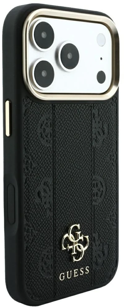 Dėklas Guess Stripe Peony 4G Logo MagSafe do iPhone 18 Pro / 17 Pro juoda